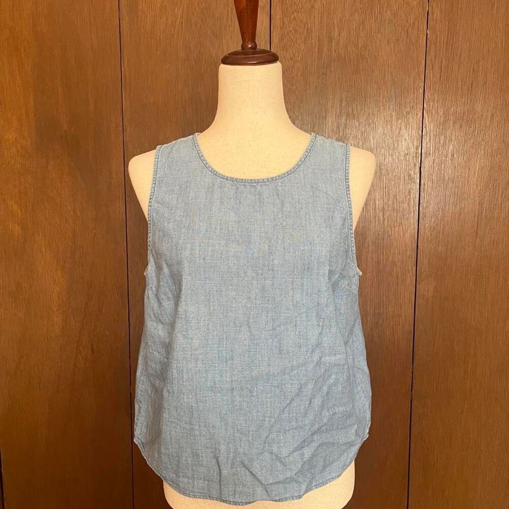 J. Crew Women's Light Blue Denim Boxy Tank with Buttons size M